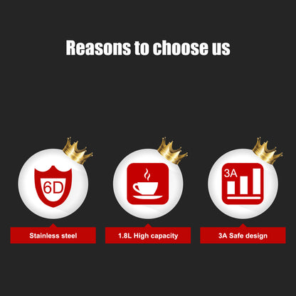 2000W 220V 1.8L Electric Glass Kettle with 7 Changing LED Lights