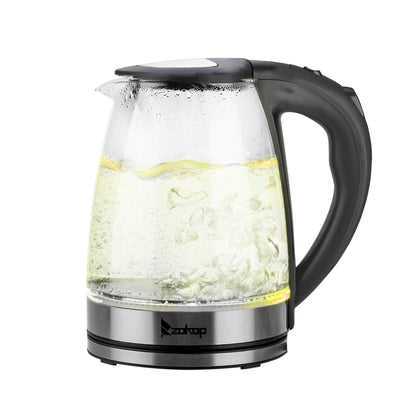 2000W 220V 1.8L Electric Glass Kettle with 7 Changing LED Lights