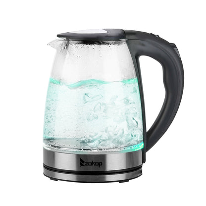 2000W 220V 1.8L Electric Glass Kettle with 7 Changing LED Lights